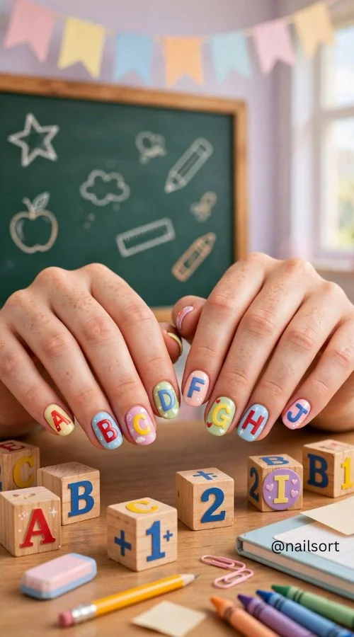 ABC Letter Nail Designs