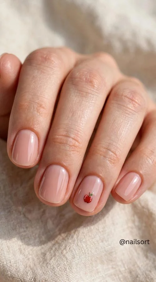 Apple Accent Nails
