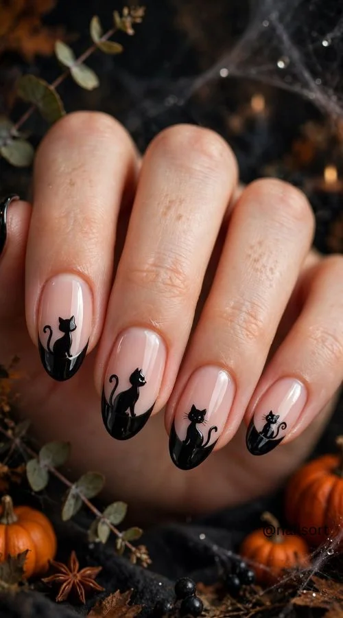 Black Cat French Tips