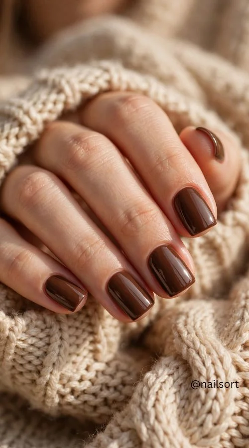 Chocolate Brown Nails