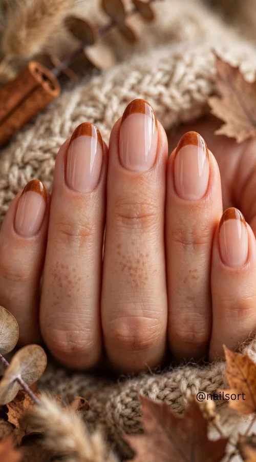 Cinnamon French Nail Art
