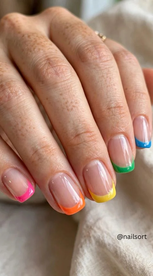 Colorful French Tips

