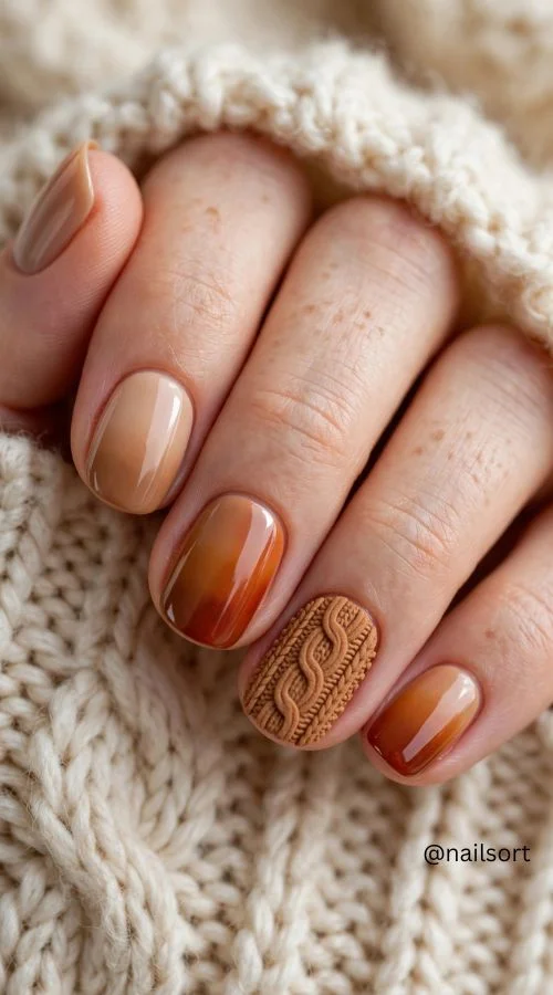 Cozy Sweater Accent Nails 