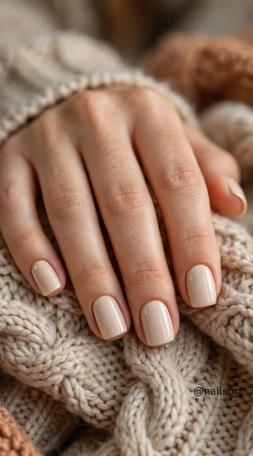 Creamy Beige Nails