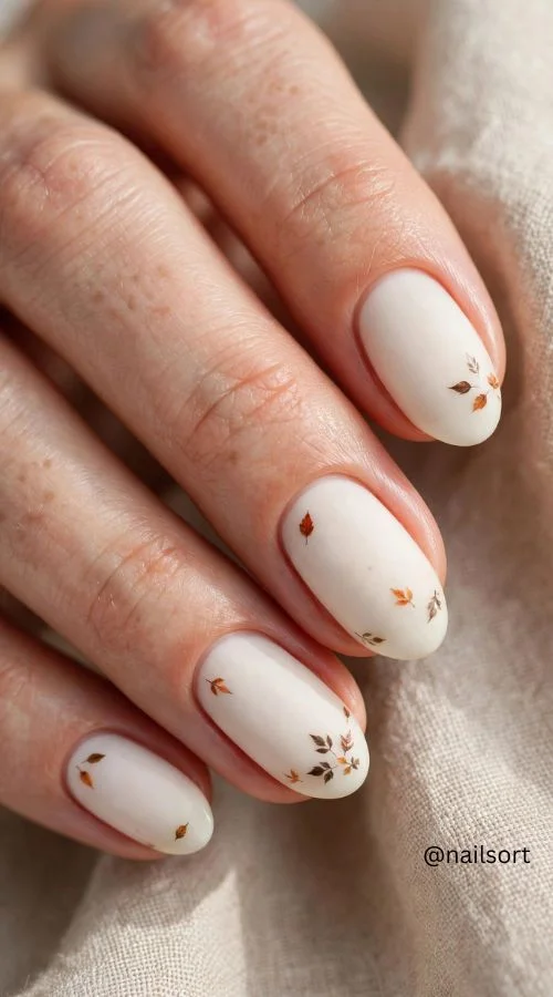 Creamy White With Tiny Leaves