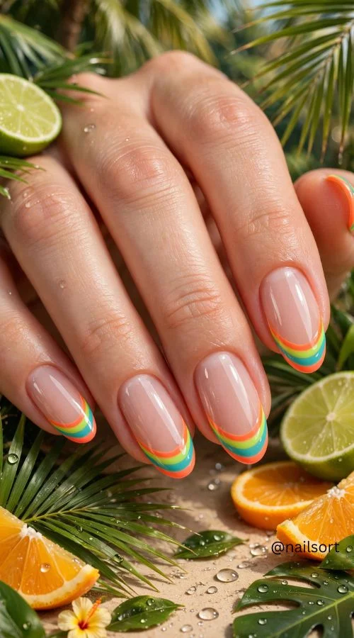 French Tips With a Summer