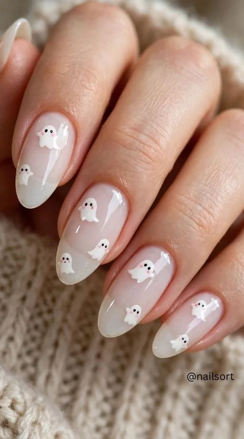 Ghost Almond Nails