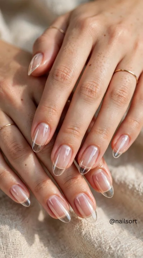 Glossy Clear Nails