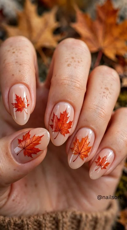 Maple Leaf Nails