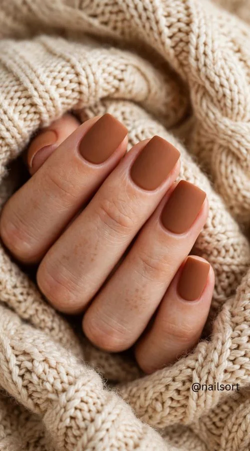 Matte Cinnamon Nails