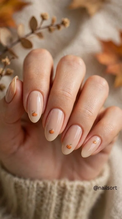 Minimal Pumpkin Nails
