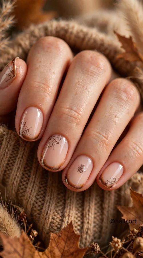 Minimalist Spiderweb Nails 