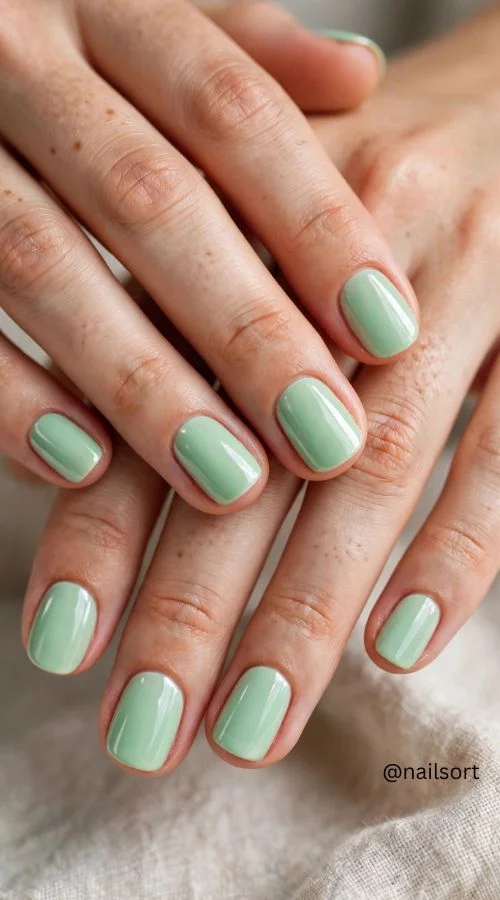 Mint Green Nails
