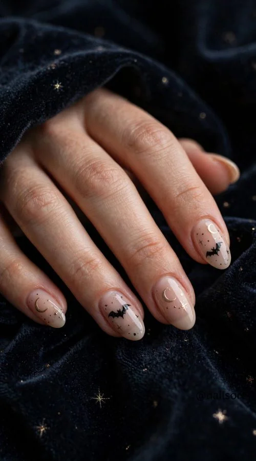 Moon and Bats Nails
