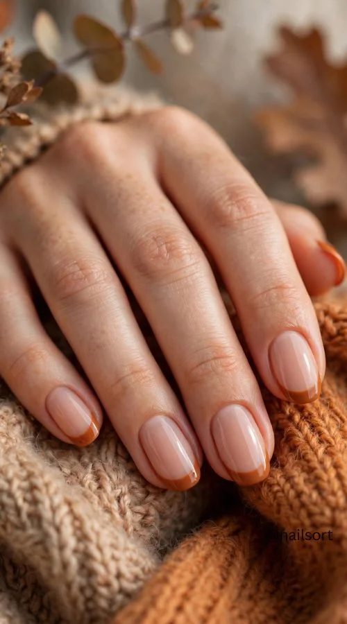 Muted Orange French Tips
