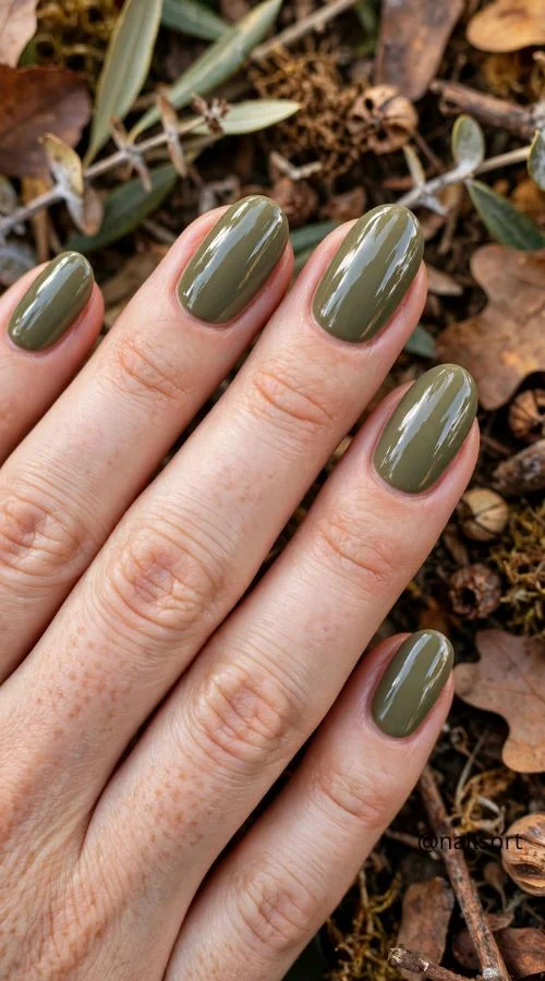 Olive Green Nails