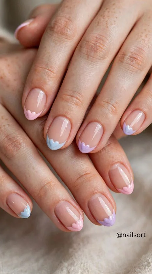 Pastel Heart Tips
