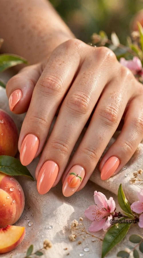 Peachy Summer Nails