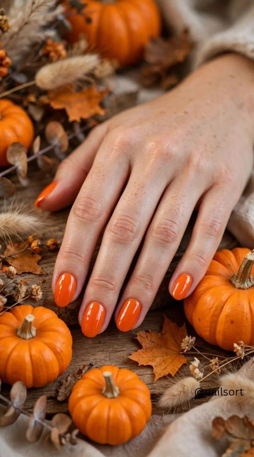 Pumpkin Orange Nails
