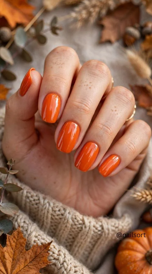 Pumpkin Orange Nails