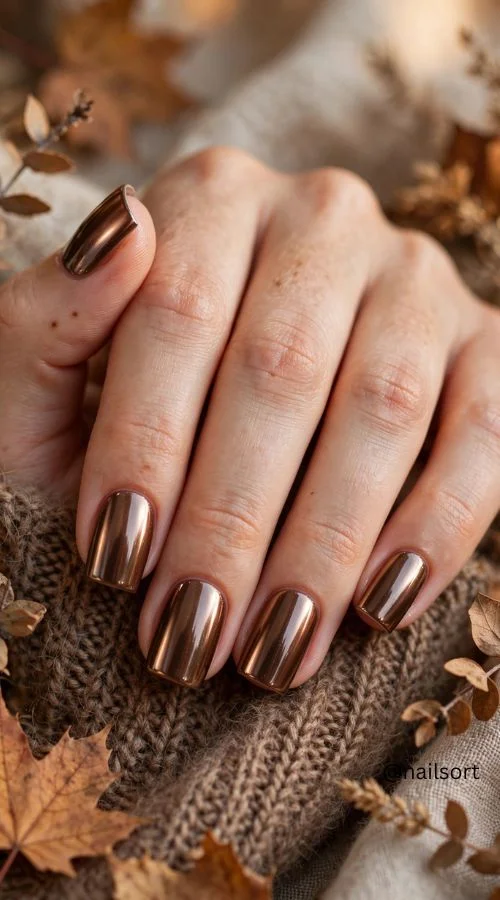 September Chrome Acrylic Nails
