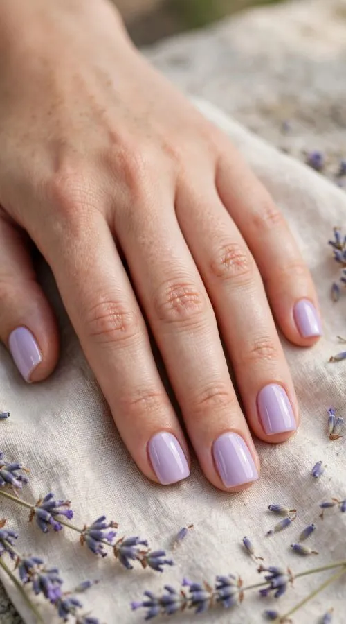 Soft Lavender Short Nails
