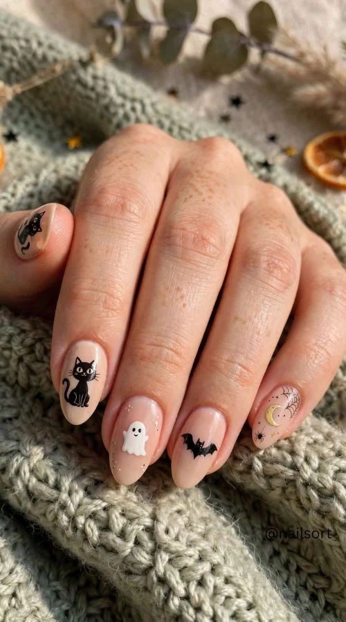 Spooky Mix-and-Match Nails