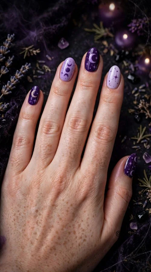 Witchy Purple Nails
