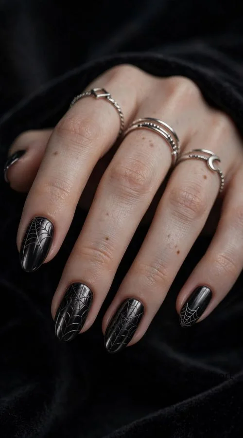 Black Halloween Nails