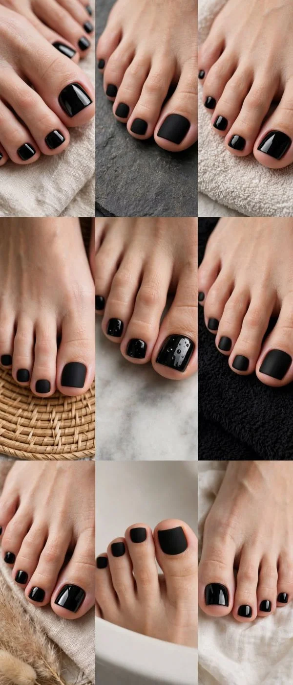 Black Toe Nail Art