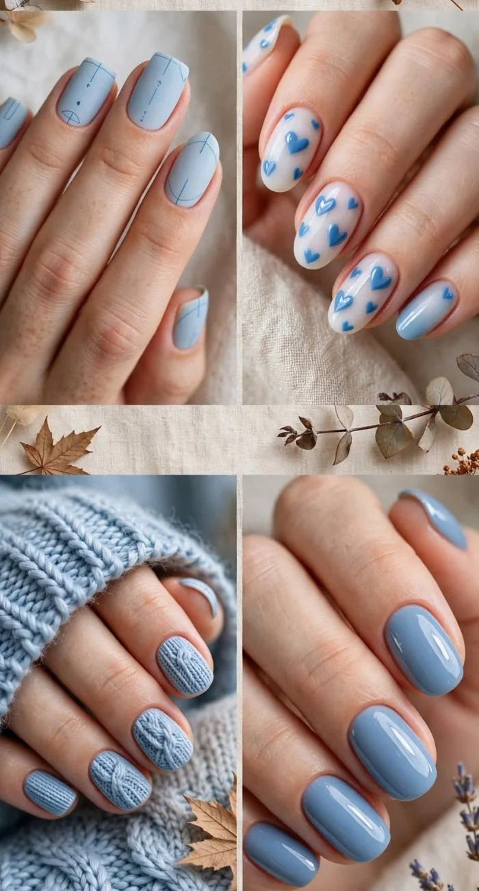 Blue Fall Nails.
