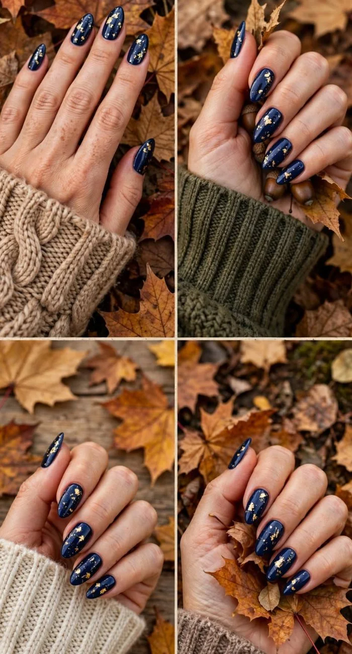 Blue Fall Nails.