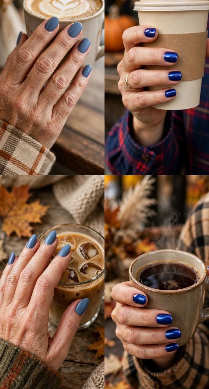 Blue Fall Nails.