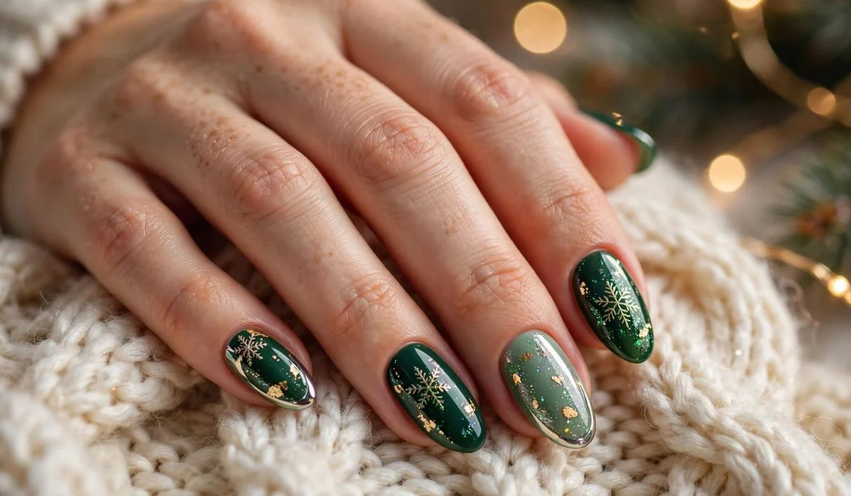 Christmas Nails Aesthetic Green