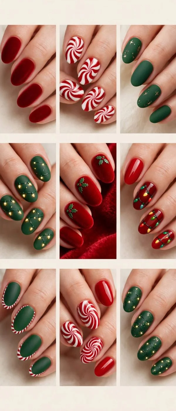  December Nails Christmas Xmas Red And Green 