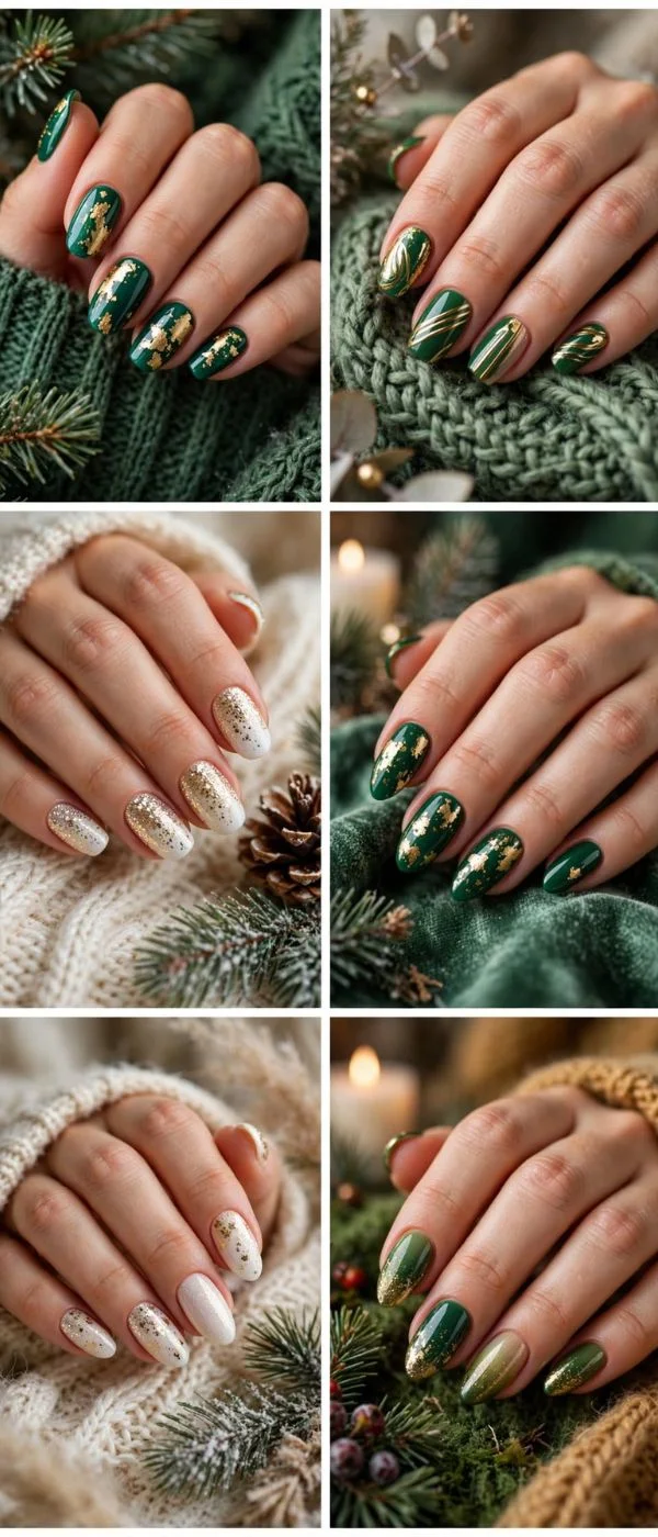 December Nails Gold