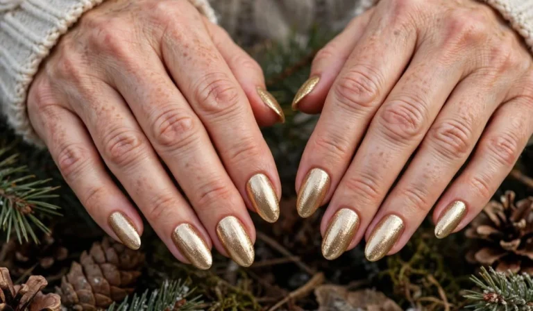 December Nails Gold