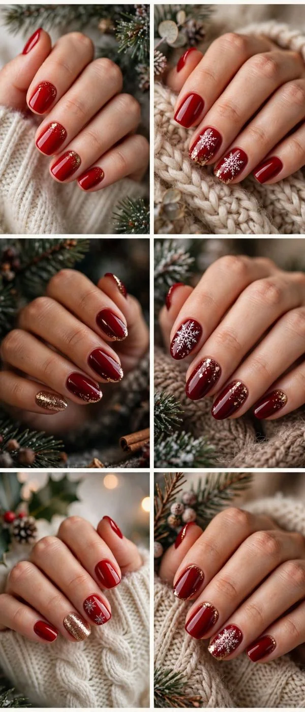 December Nails Red