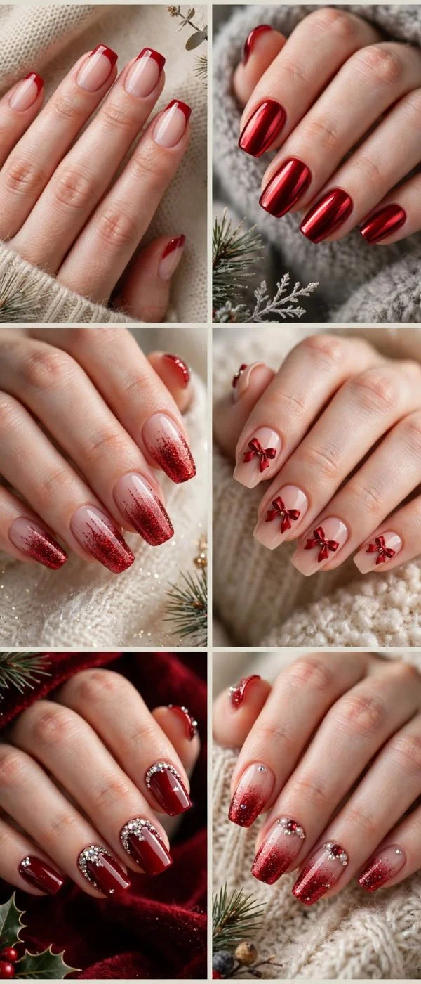 December Nails Red