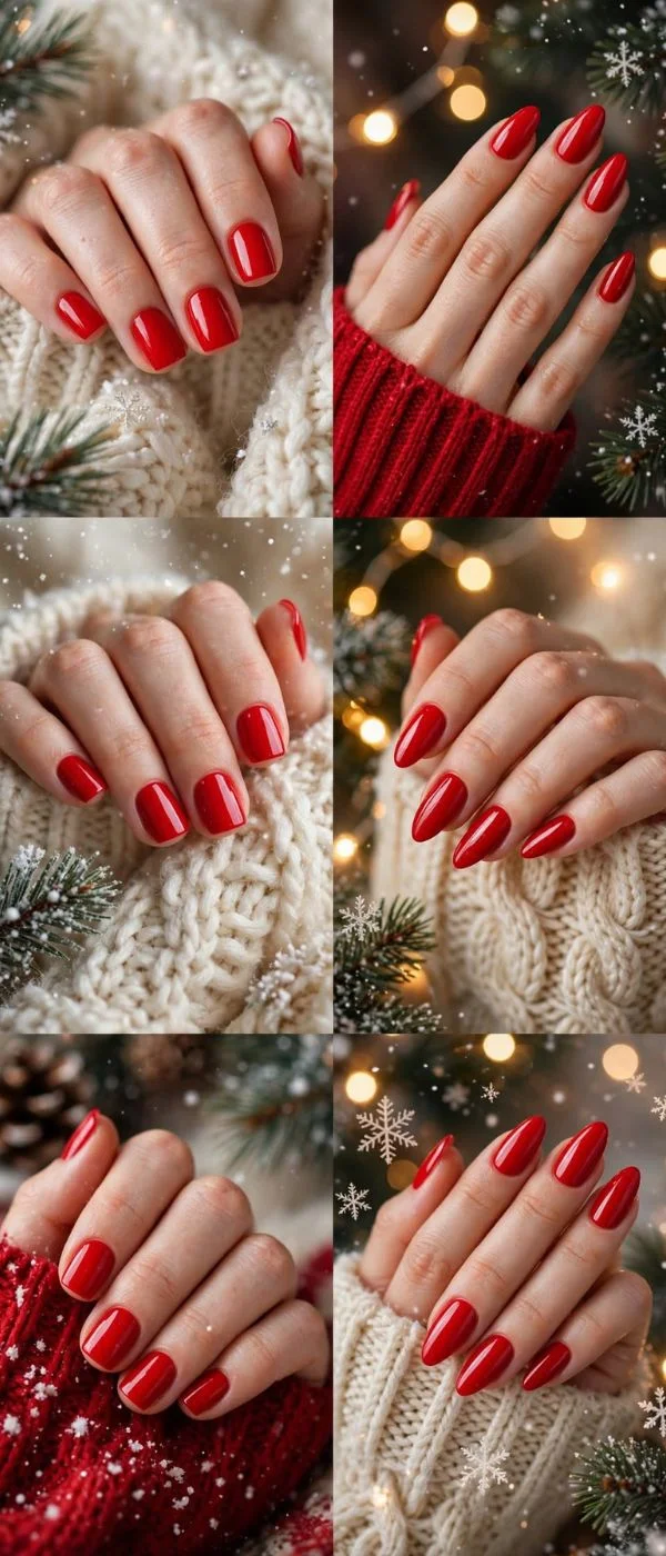 December Nails Red