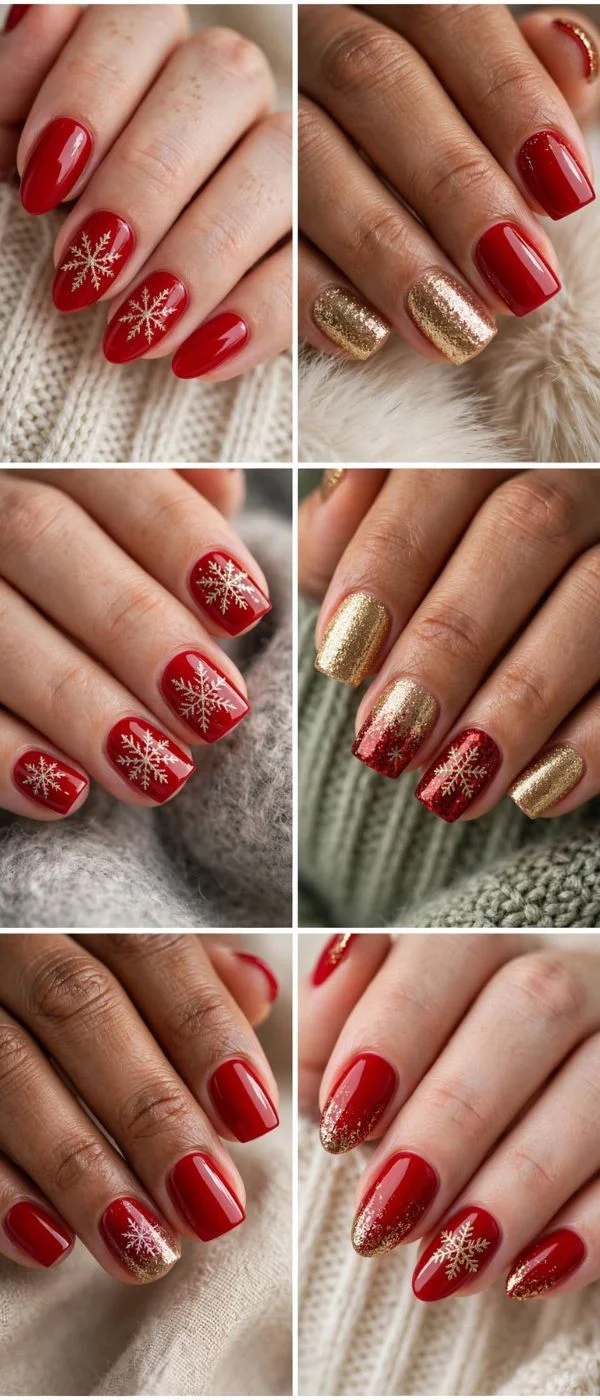 December Nails Short