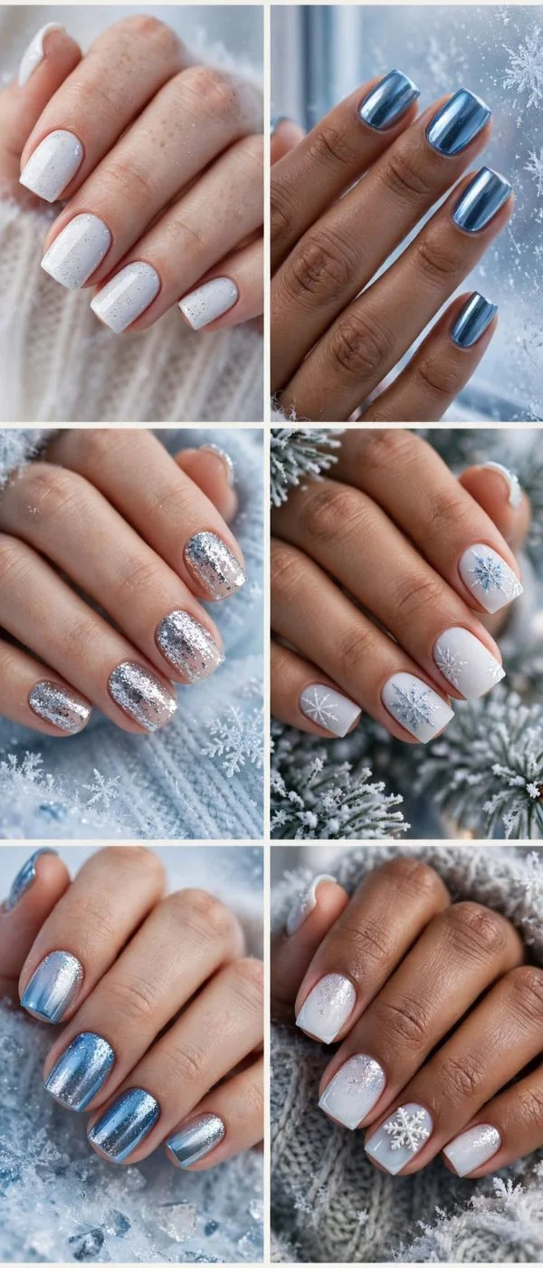December Nails Short