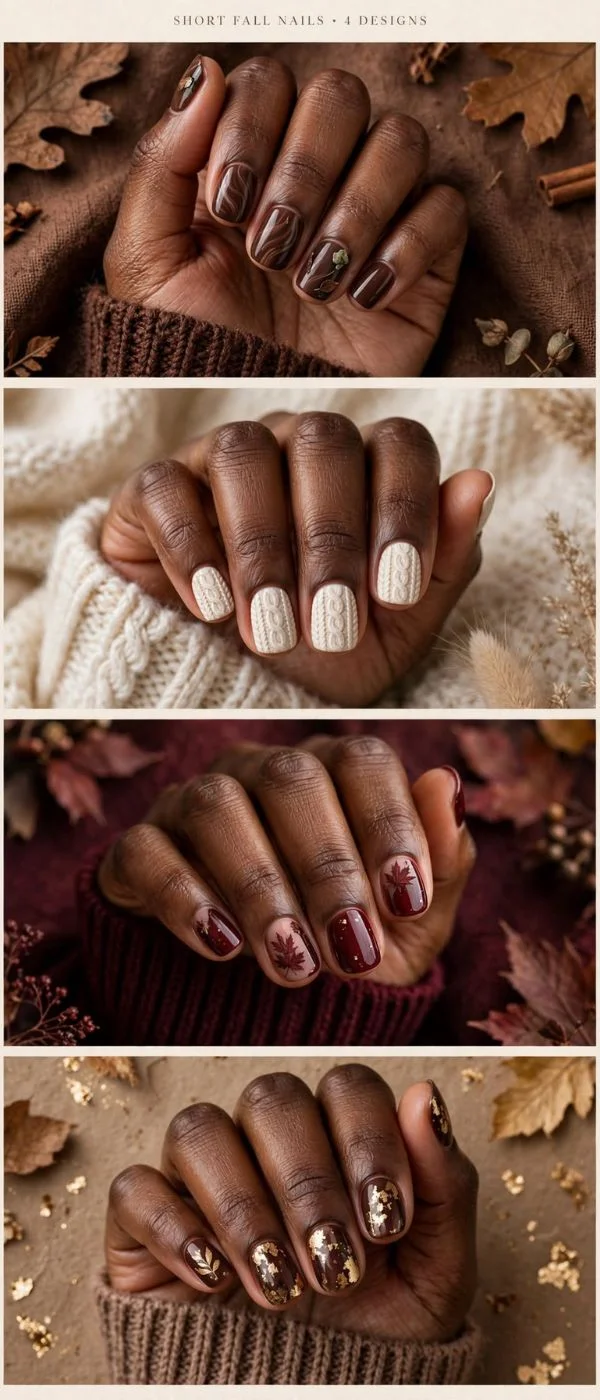 Fall Cat Eye Nails