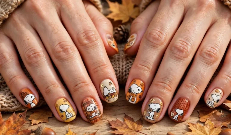 Fall Nails Snoopy