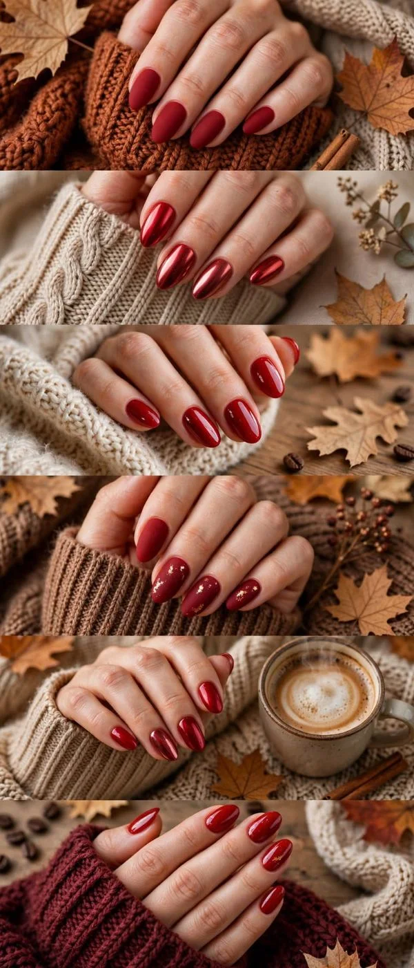 Fall Red Nails
