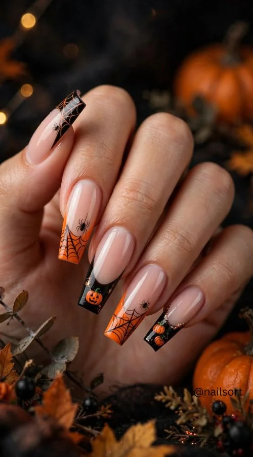 Halloween French Tips