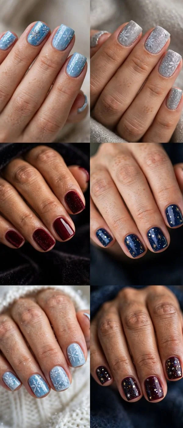 New Year Nails Short