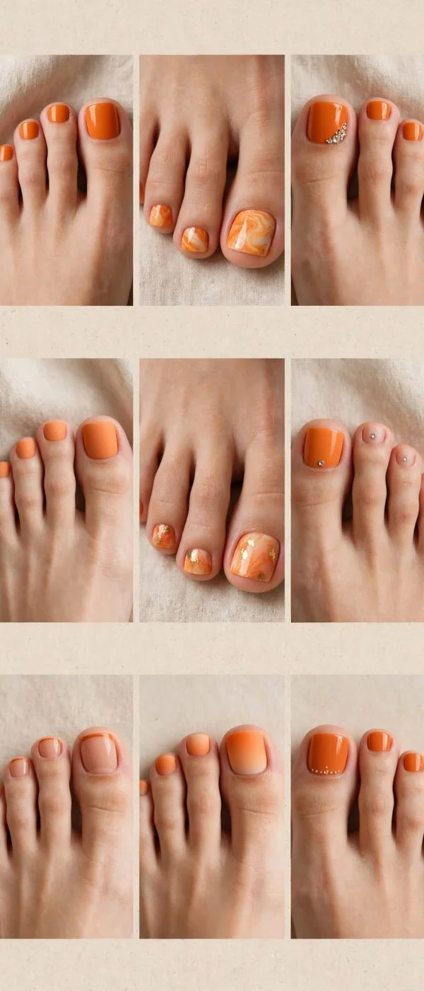 Orange Toe Nail
