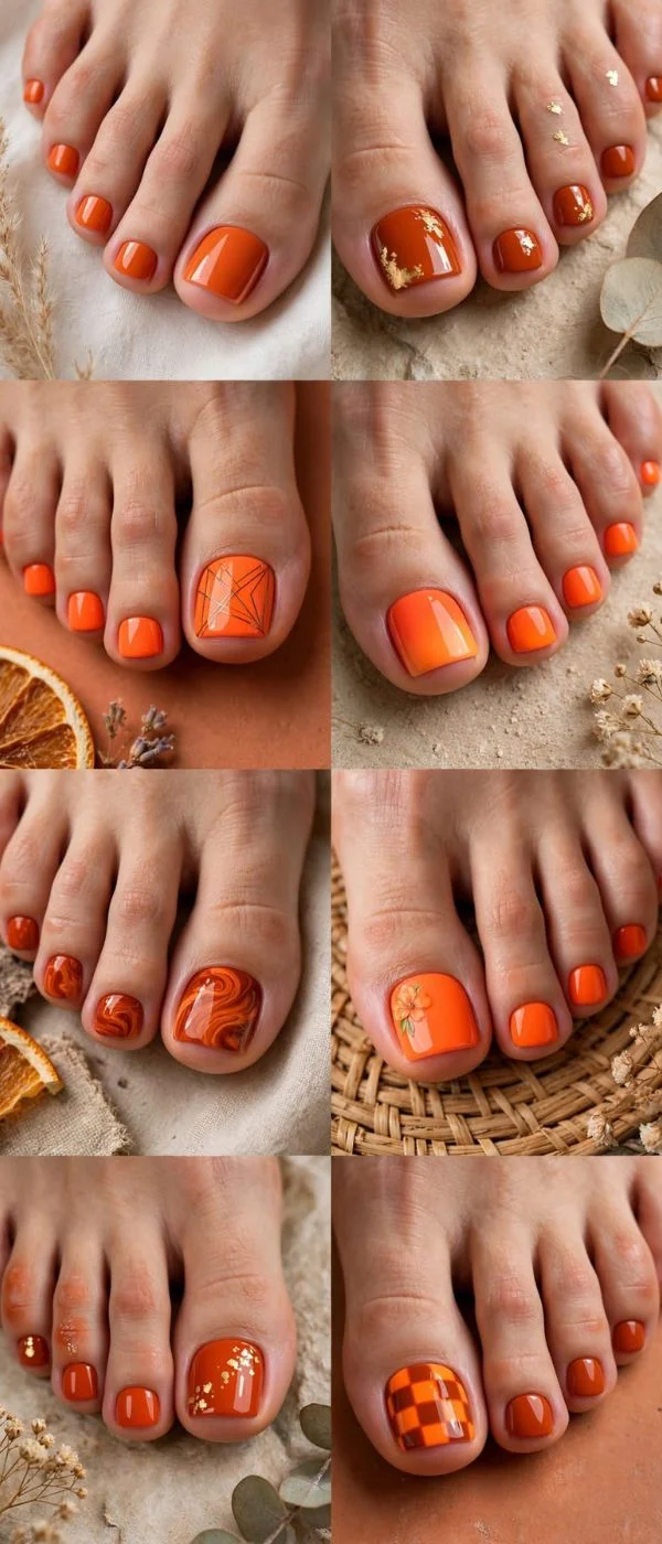 Orange Toe Nail