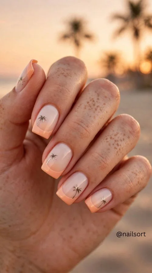 Peachy Sunset Nails